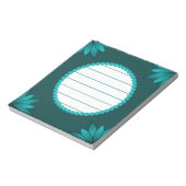 Bloc-note Teal Leaf Mandala Design on Dark Cyan (Tourné)