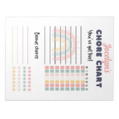 Bloc-note Tear away Chore chart, avec le nom boho arc-en-cie (Devant)