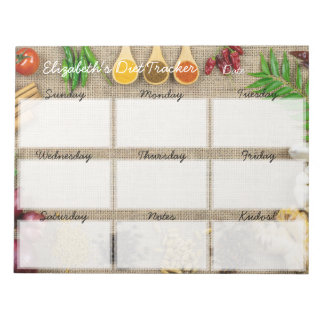 Bloc-note Tear Away Diet Food Tracker Weekly Planner