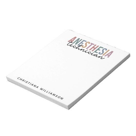 Bloc-note Technicien d'anesthésie personnalisée Technique d' (Tourné)