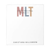 Bloc-note Technicien de laboratoire Médicale MLT personnalis (Devant)