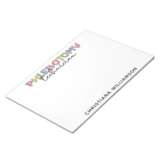 Bloc-note Technicien en pharmacie sur mesure PBT Phlebotomie (Incliné)