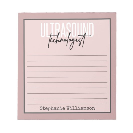 Bloc-note Technicien technologue spécialisé en ultrasons (Devant)
