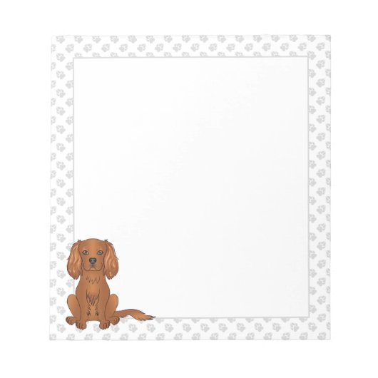 Bloc-note Teckie Cavalier King Charles Spaniel & Pattes (Devant)