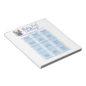 Bloc-note Teddy Bear Blue Baby shower Food Challenge Jeu (Incliné)