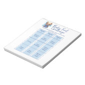 Bloc-note Teddy Bear Blue Baby shower Food Challenge Jeu (Tourné)