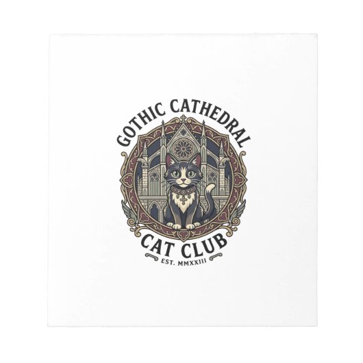 Bloc-note Tee shirt graphique chat cathédrale gothique - Got (Devant)