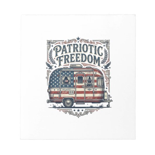 Bloc-note Tee-shirt graphique vectoriel de camping-car patri (Devant)