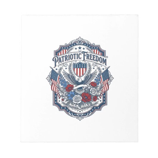 Bloc-note Tee-shirt graphique vectoriel de fleuriste patriot (Devant)