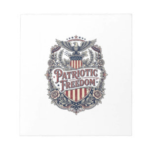 Bloc-note Tee-shirt graphique vectoriel floral patriotique v