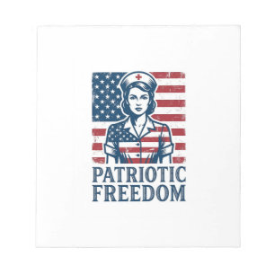 Bloc-note Tee-shirt graphique vectoriel infirmière patriotiq