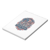 Bloc-note Tee-shirt graphique vectoriel jardin papillon patr (Tourné)