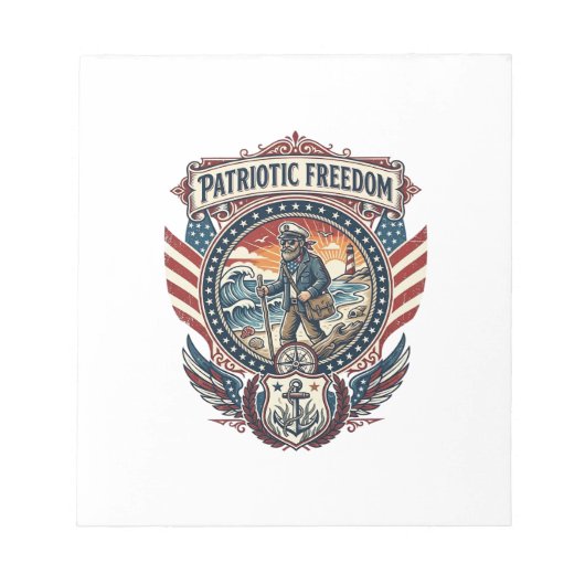 Bloc-note Tee-shirt graphique vectoriel Patriotic Beachcombe (Devant)