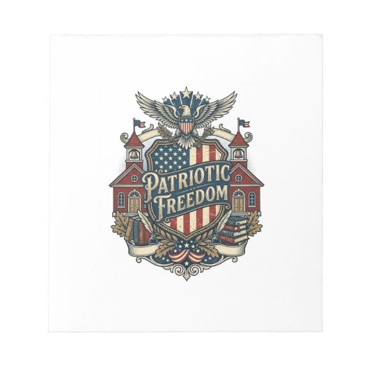 Bloc-note Tee-shirt graphique vectoriel patriotique de rentr (Devant)