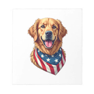 Bloc-note Tee vintage Star Spangled Golden Retriever 4