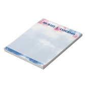 Bloc-note Teinture à carreaux bleu et blanc Patriotique pers (Tourné)