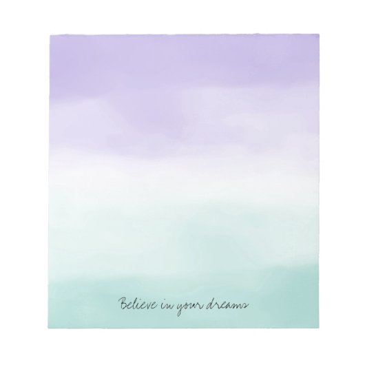 Bloc-note Teinture à l'aquarelle violet à la menthe (Devant)