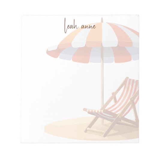 Bloc-note Tendance moderne aquarelle plage été côtier (Devant)