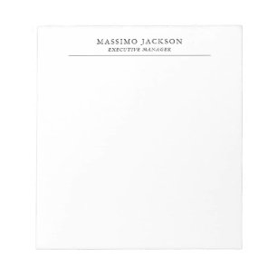 Bloc-note Tendance Moderne Simple Noir & Blanc Professionnel