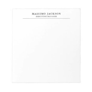 Bloc-note Tendance Moderne Simple Noir & Blanc Professionnel