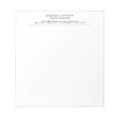 Bloc-note Tendance Moderne Simple Noir & Blanc Professionnel (Devant)