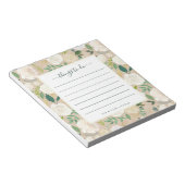 Bloc-note Tendance Rustique Fleurs Blanches sur Kraft | Chos (Incliné)