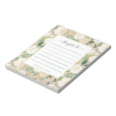 Bloc-note Tendance Rustique Fleurs Blanches sur Kraft | Chos (Tourné)