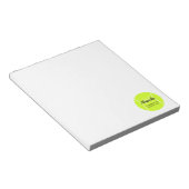 Bloc-note Tennis ball nom personnalisé & texte (Incliné)