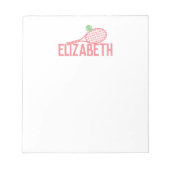 Bloc-note Tennis Personalized Name Pink (Devant)