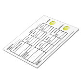 Bloc-note Tennis Score Pad - Tennis Score Sheets (Incliné)