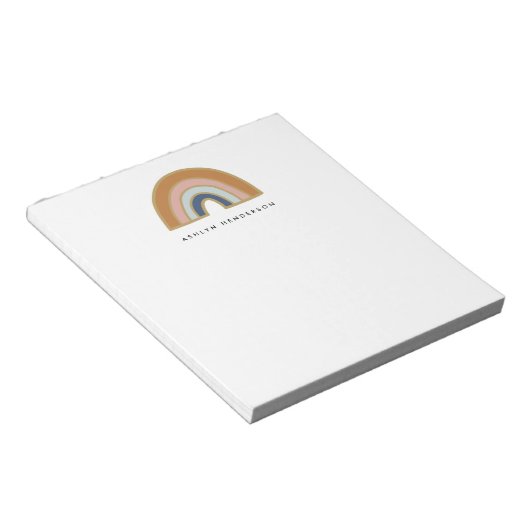 Bloc-note Terme Bohemian Rainbow Nom personnalisé (Incliné)