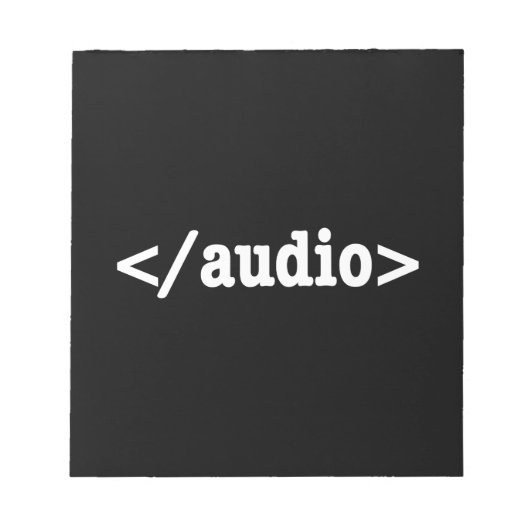 Bloc-note Terminer le code HTML5 audio (Devant)