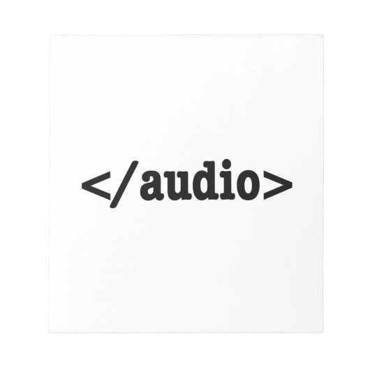 Bloc-note Terminer le code HTML5 audio (Devant)