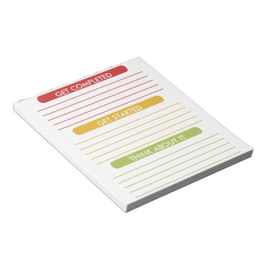 Bloc-note Terminez, démarrez et pensez-y (Incliné)