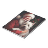 Bloc-note Terrier blanc de West Highland Père Noël Noël (Tourné)