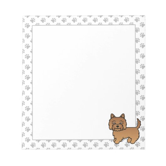 Bloc-note Terrier Cairn Rouge Chien de Dessin Animé Mignon (Devant)