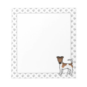 Bloc-note Térrier Fox Lisse Blanc Et Brun Chien De Dessin An
