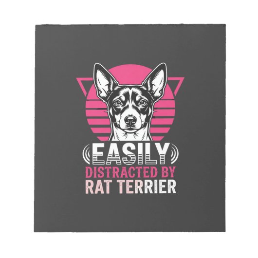 Bloc-note Terrier Rat Facilement Distrait Chien Rétro (Devant)