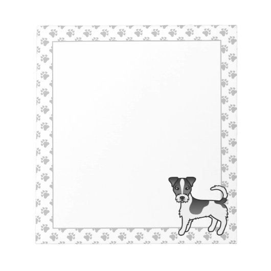 Bloc-note Tervier Jack Russell à poil dur noir et blanc (Devant)