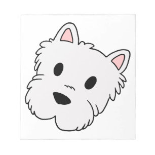 Bloc-note tête de bande dessinée de westie