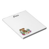 Bloc-note Tête de chien Airedale Terrier avec des fleurs col (Incliné)