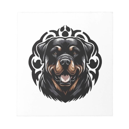 Bloc-note Tête de chien Rottweiler (Devant)