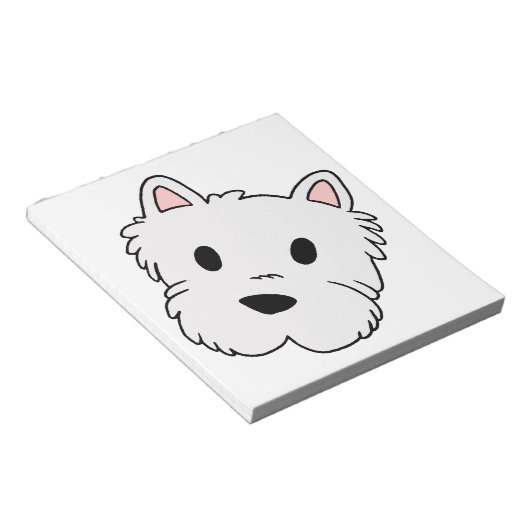Bloc-note tête de dessin westie (Incliné)