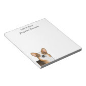 Bloc-note Tête de Tri Pembroke Welsh Corgi roux et texte (Incliné)