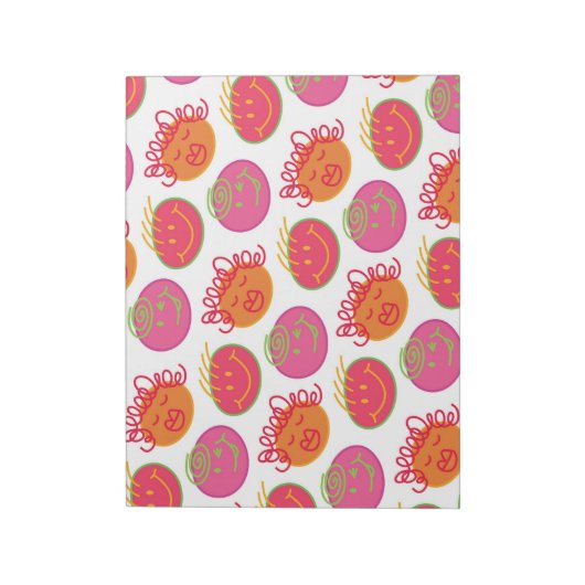 Bloc-note Têtes de bubble-gum amusantes et mignonnes dessins (Tourné)