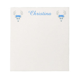 Bloc-note Têtes de cerfs blancs mythiques portant des collie