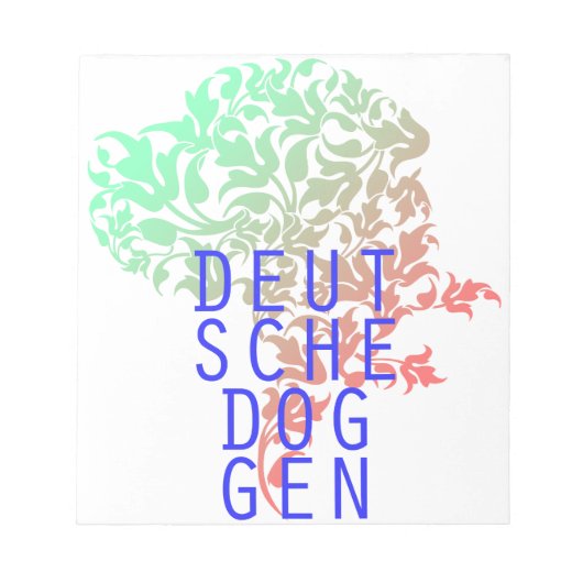 Bloc-note Têtes de feuilles de Dogue Allemand (Devant)