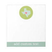 Bloc-note Texas Home State Love avec Coeur personnalisé en o (Devant)