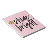 Bloc-note Texte brillant brillant avec diamant d'or (Incliné)