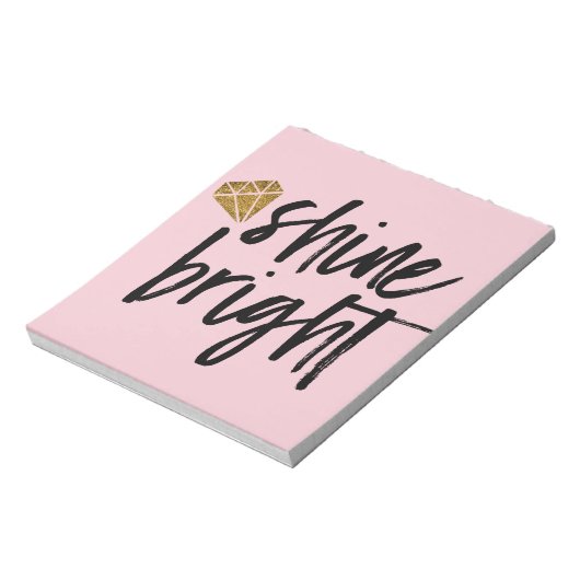 Bloc-note Texte brillant brillant avec diamant d'or (Tourné)